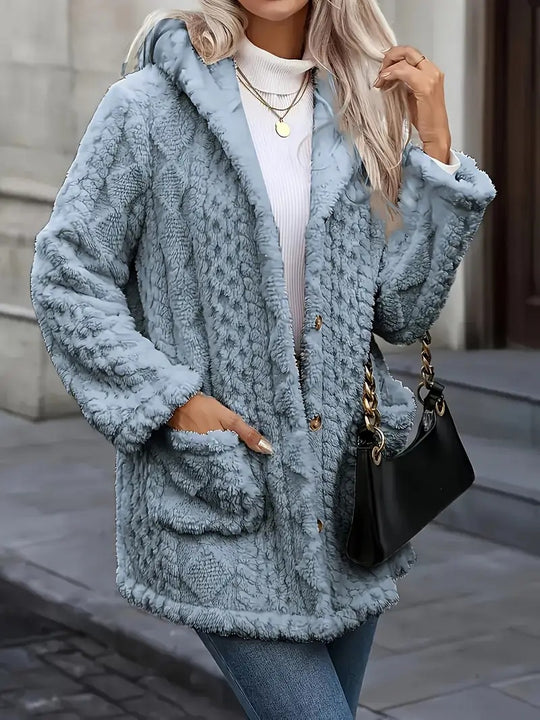 Damen Flauschige Kuscheljacke R&B