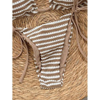 Damen Triangel-Bikini-Set mit verstellbaren Trägern und verspieltem Muster