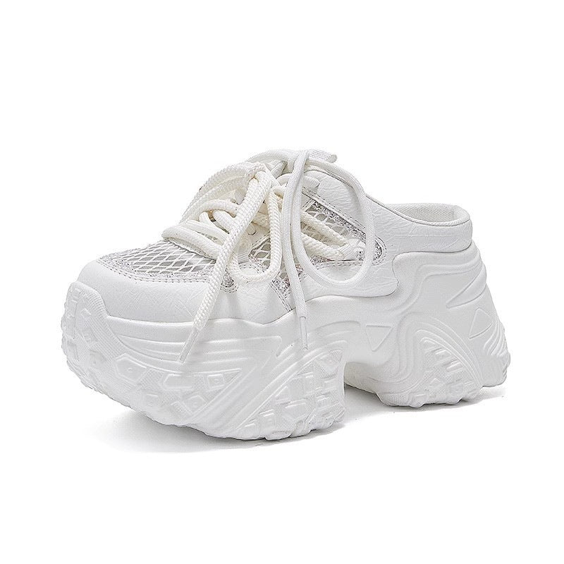 Damen Sportliche Sneakers mit hohem Plateau und atmungsaktiver Netzstruktur R&B