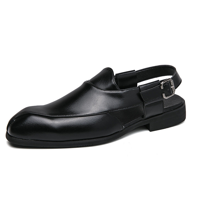 Damen elegante Leder-Mokassins mit verstellbarem Riemen R&B
