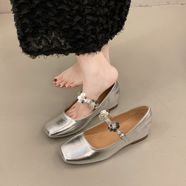 Damen elegante Ballerinas mit floralen Akzenten und komfortablem Fußbett R&B
