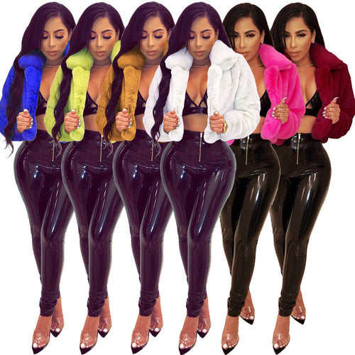 Damen Elegante und modische Kurzjacke aus hochwertigem Kunstpelz R&B