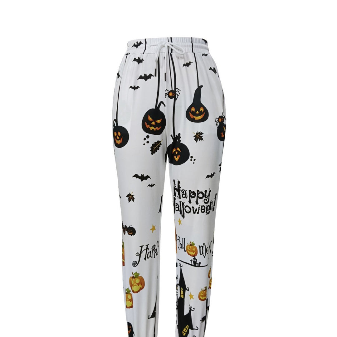 Damen Lässige Print-Hose mit herbstlichem Motiv R&B