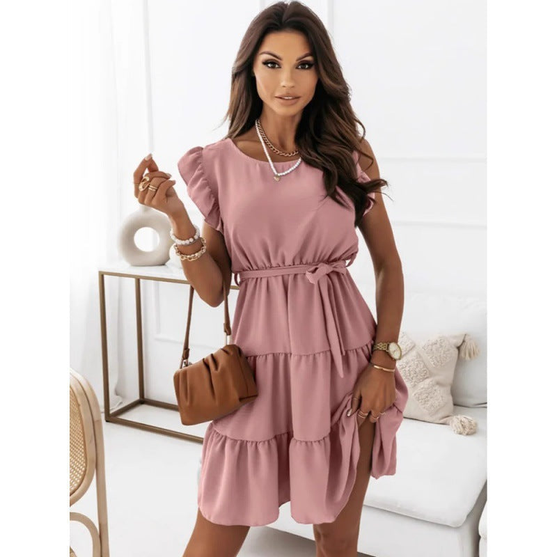 Frauenschicht-Rüschensaumkleid