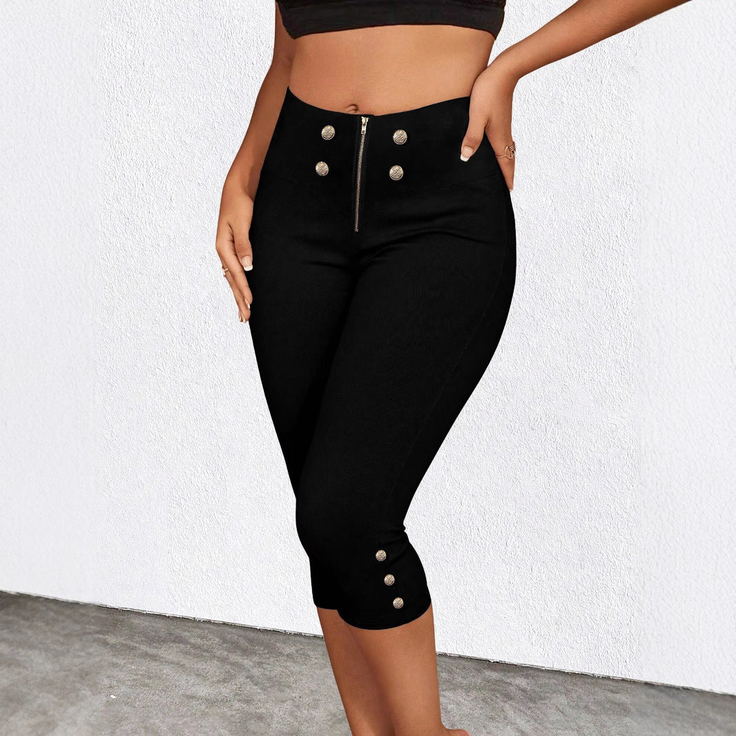 Damen elegante hochtaillierte Kniebundhose R&B