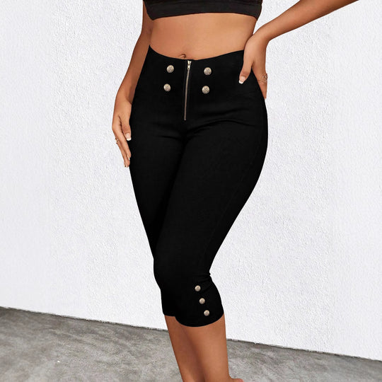 Damen elegante hochtaillierte Kniebundhose R&B