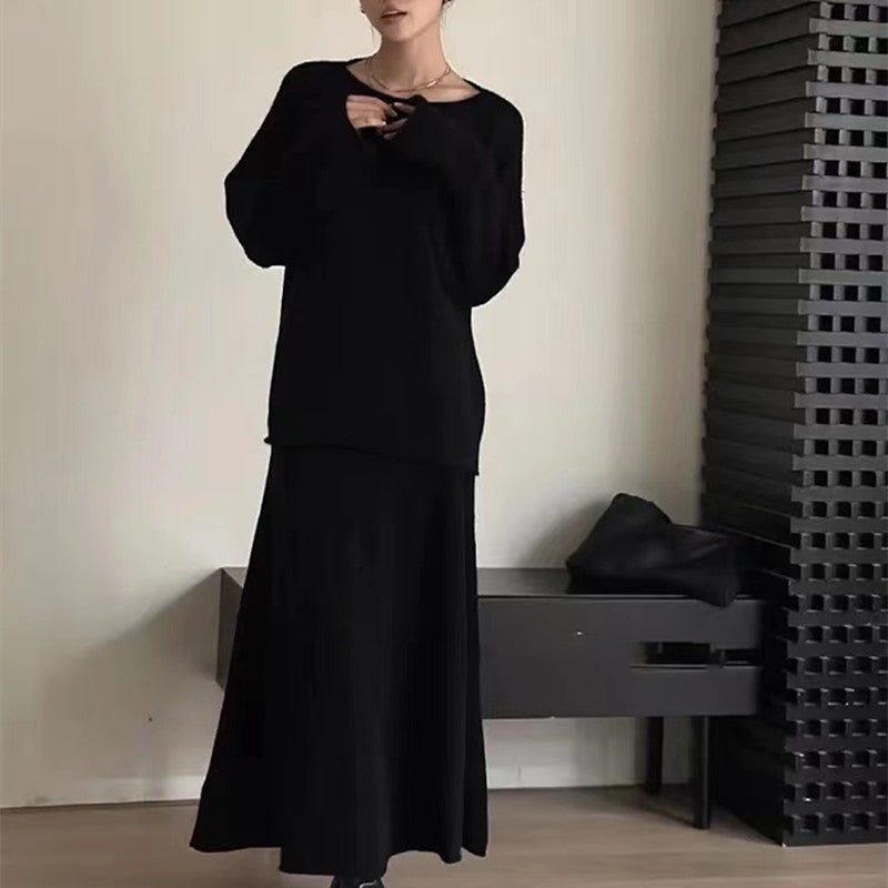 Damen Elegante Oversized-Strickkleid mit Off-Shoulder-Design R&B