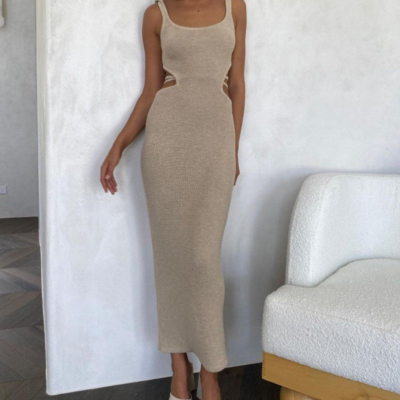 Damen Maxi-Rock mit einzigartigem Cut-Out-Design und Streifenmuster R&B