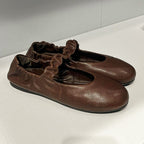 Damen bequeme Ballerinas mit elastischem Riemen und geschmeidiger Lederoberfläche R&B