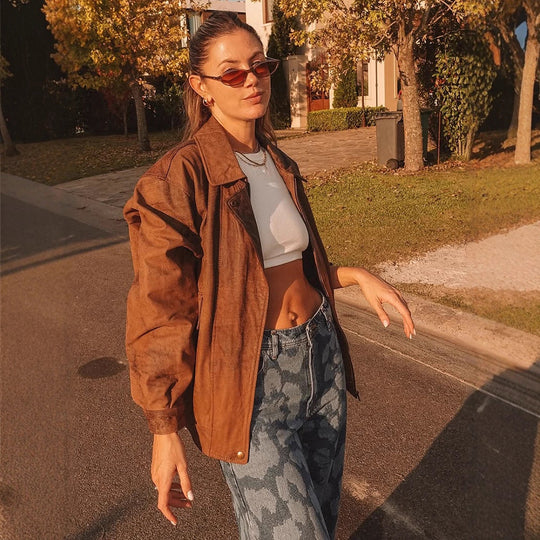 Damen lässige Wildlederjacke R&B
