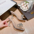 Damen transparente High Heels mit funkelnden Akzenten R&B