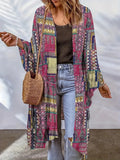 Damen Lässige Kimono-Jacke mit buntem Muster und weitem Schnitt R&B