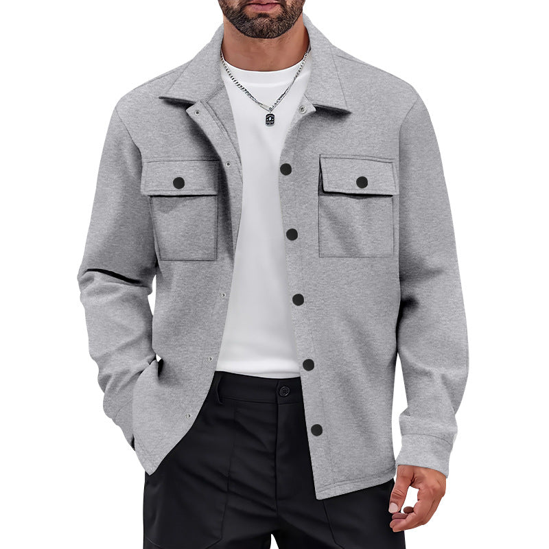 Herren vielseitige Flanelljacke mit aufgesetzten Taschen und modernem Schnitt R&B