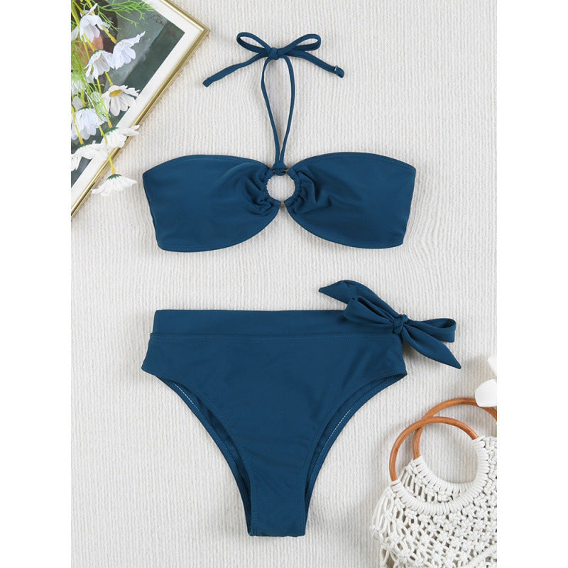 Damen Bandeau-Bikini mit verstellbaren Trägern und hochwertigem Twist-Design R&B