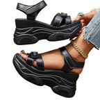 Damen Sportliche Sandalen mit dicker Sohle und modischem Riemen R&B