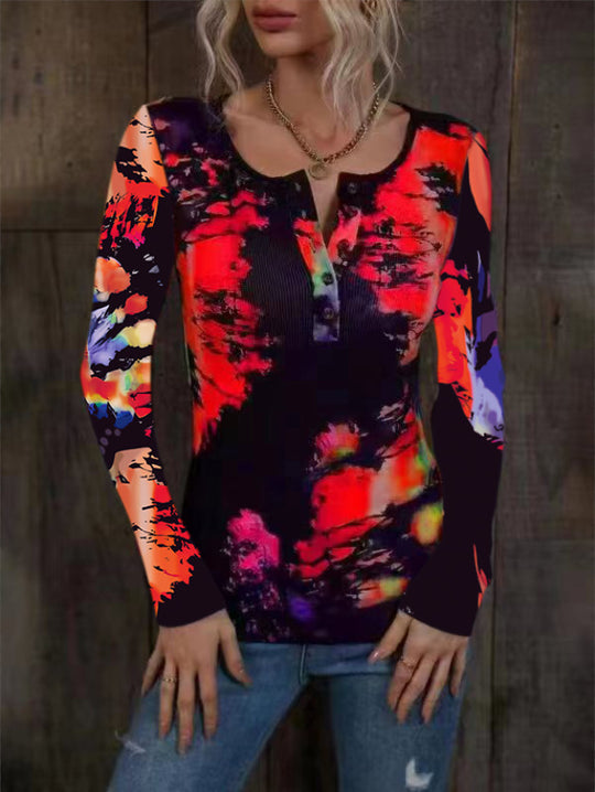 Damen Langarmshirt mit buntem Farbverlauf R&B
