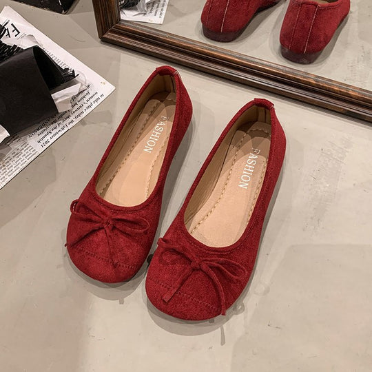 Damen klassische Ballerinas mit dekorativem Schleifenakzent R&B