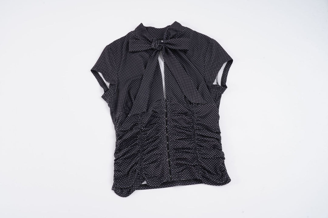 Damen Elegantes Rüschenshirt mit schickem Bindeband R&B