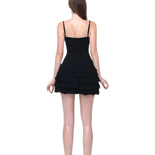 Damen Figurbetontes Rüschens Kleid R&B