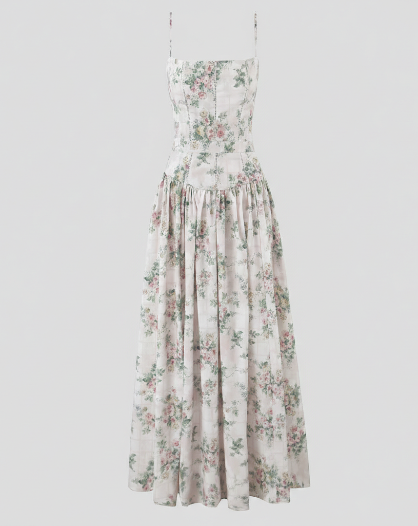 Damen Maxikleid mit Korsett Oberteil