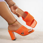 Damen Mules mit atmungsaktivem Netzdesign und bequemer Blockabsatzsohle R&B