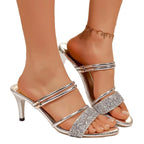 Damen Plateau-Sandaletten mit funkelndem Strass und elegantem Riemendesign R&B