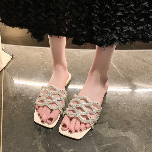 Damen Glamouröse Sandalen mit geschwungenem Rhinestone-Akzent R&B