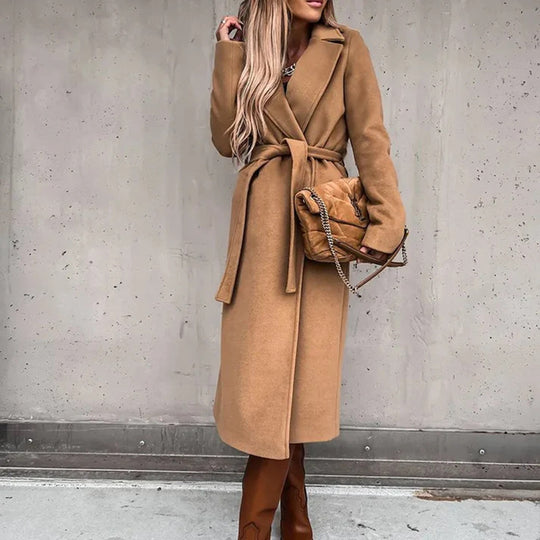 Damen eleganter und warmer Wollmantel R&B