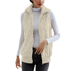 Damen kuschelige Fleecejacke mit Stehkragen und praktischen Taschen R&B