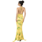 Damen Maxikleid mit luftigem cowl-Neck und eleganten Rüschendetails EB