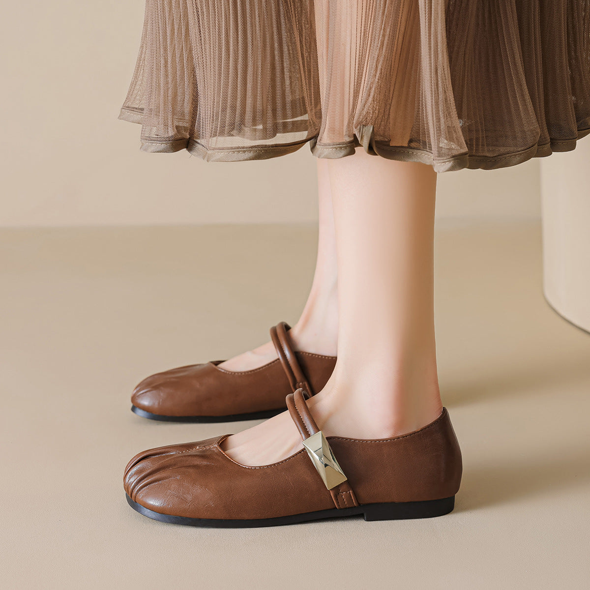 Damen Ballerinas mit dekorativem Riemen und modischem Akzent