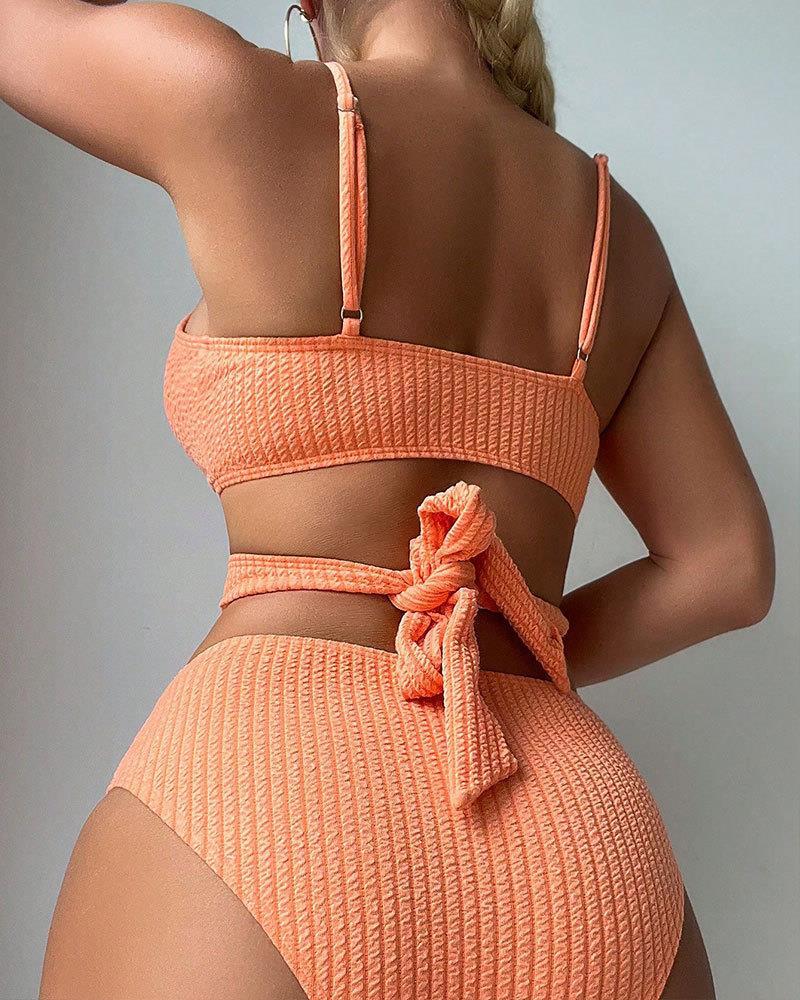 Damen Hochtailliertes Bikini-Set mit raffiniertem Wickeldesign