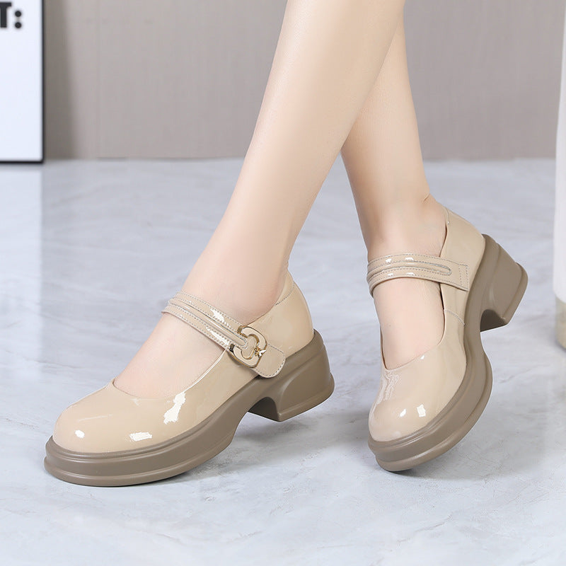 Damen Mary Jane Schuhe mit modischem Schnallenakzent und komfortablem Blockabsatz R&B