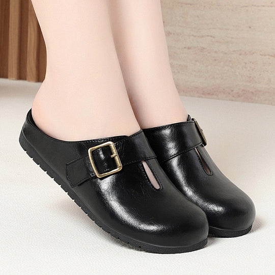 Damen Clogs mit modischem Riemen und komfortablem Fußbett R&B