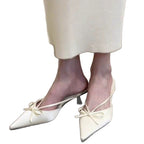 Damen Elegante Slingback-Mules mit raffinierter Schleifenapplikation R&B