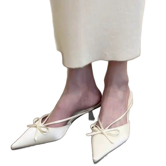Damen Elegante Slingback-Mules mit raffinierter Schleifenapplikation R&B