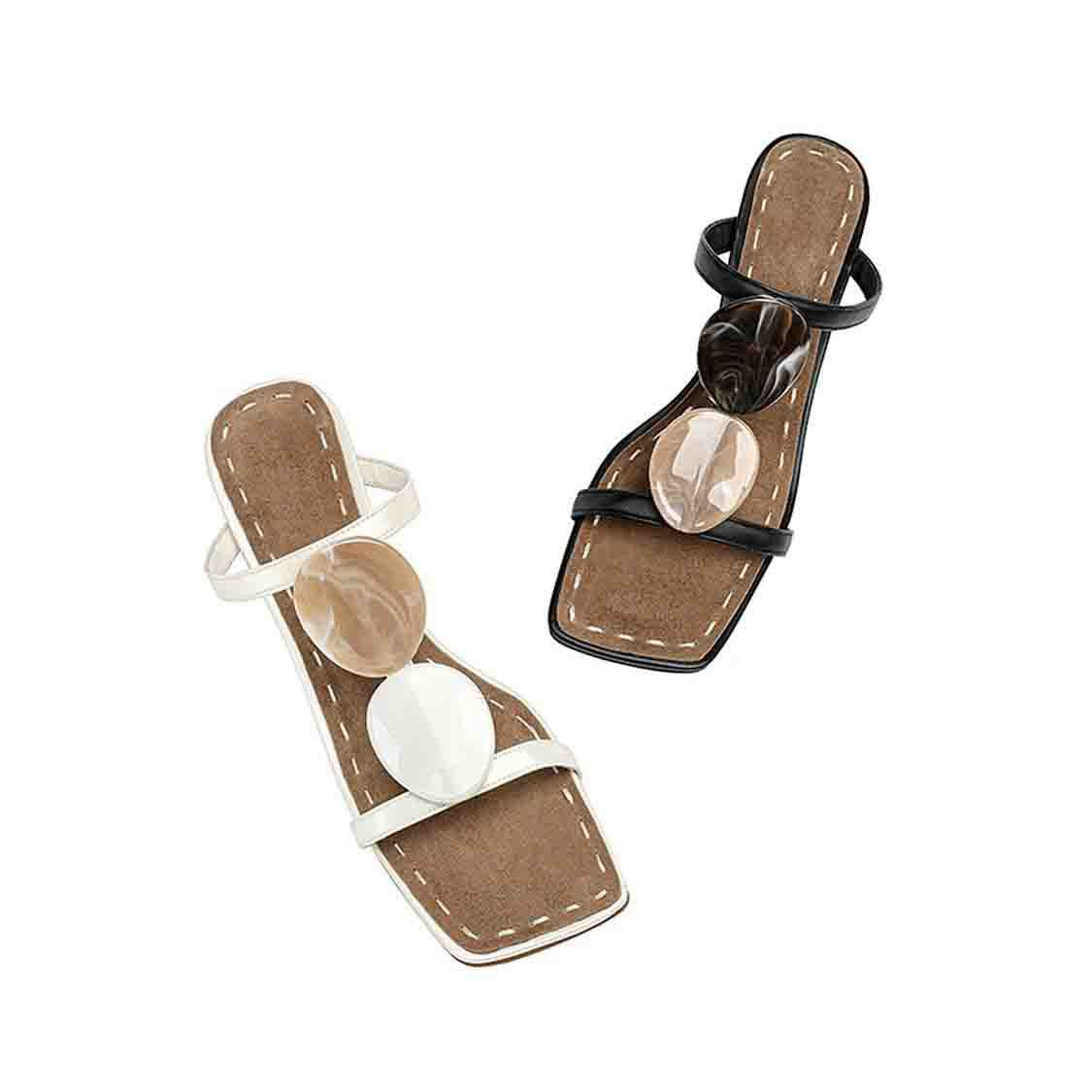 Damen Slingback-Pantoletten mit modischem Steg-Design und komfortablem Blockabsatz R&B