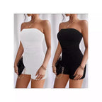 Damen ärmelloser Jumpsuit mit gerafftem Design R&B
