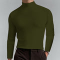 Herren Elegantes Langarm-T-Shirt mit hohem Kragen R&B