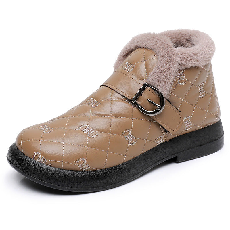 Damen Warme Fleecegefütterte Stiefeletten mit dekorativem Schnallenverschluss R&B