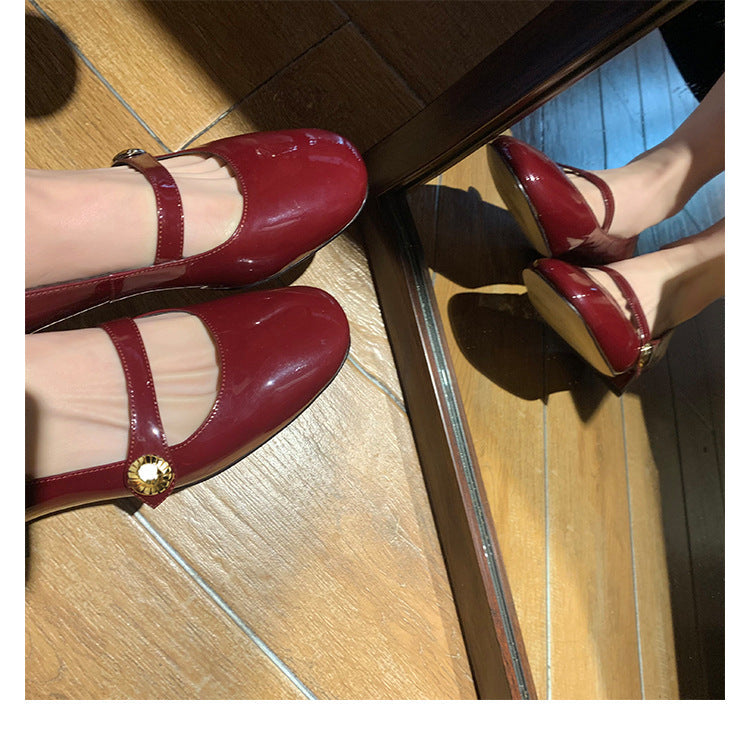 Damen elegante Mary Jane Ballerinas mit modischer Schnalle R&B