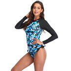 Damen Sportlicher Langarm Rashguard R&B