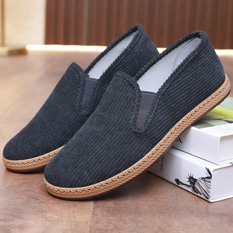 Damen bequeme Slip-On Schuhe aus Cord mit rutschfester Sohle R&B