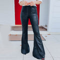 Damen Elegante Schlaghose im Schlangenleder-Look