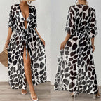 Damen modischer Strandkaftan mit seitlichem Kordelzug R&B