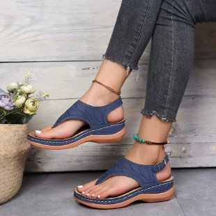 Damen Komfortable Zehentrenner-Sandalen mit modischen Riemen R&B