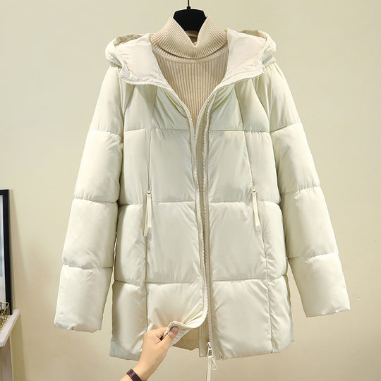 Damen Komfortable und stylische Pufferjacke mit Kapuze und praktischen Reißverschlusstaschen R&B