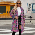Damen Flauschiger Plüschmantel im Leoparden-Look R&B