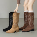 Damen Stiefel mit exquisiten Stickereien und komfortablem Absatz R&B