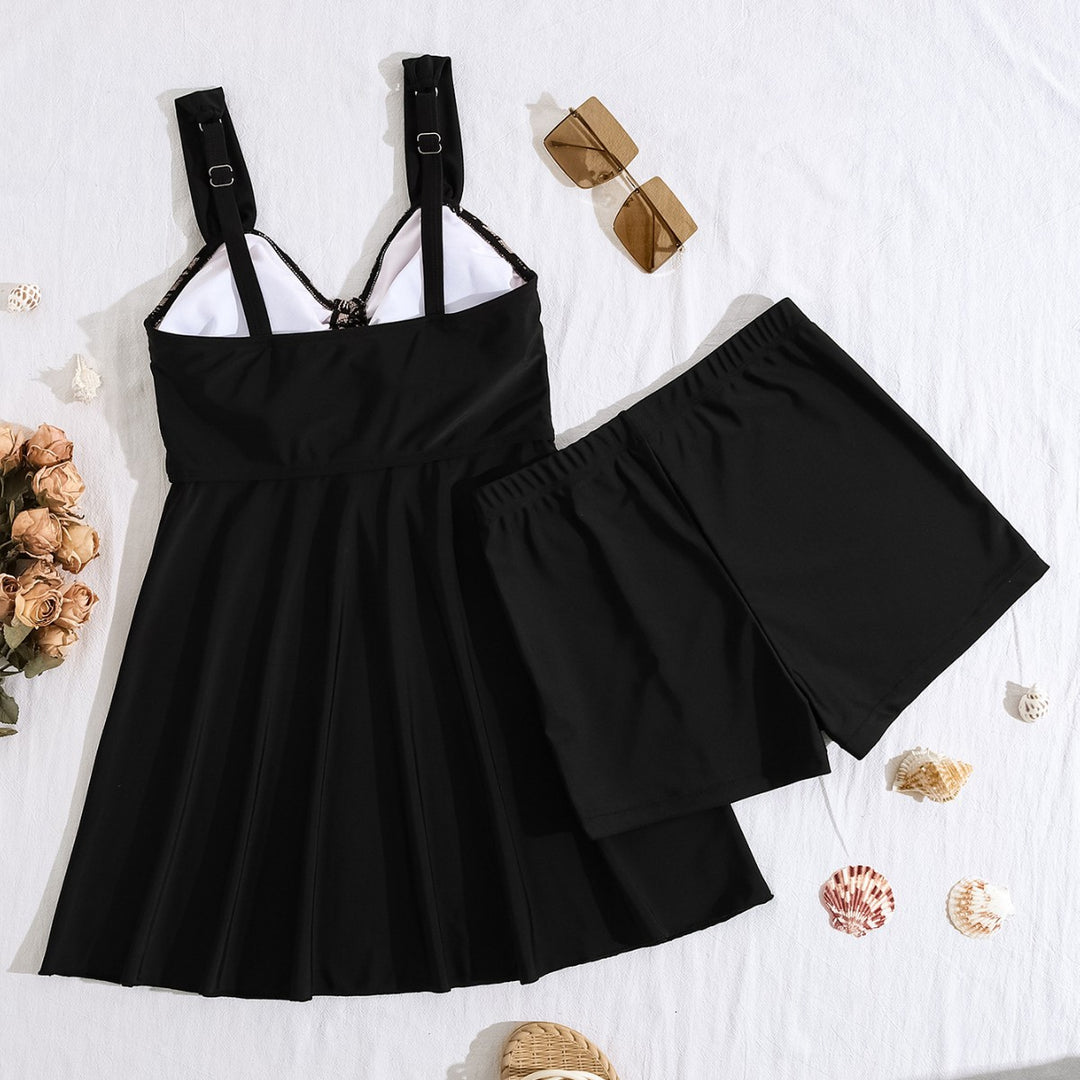 Damen Badekleid mit dekorativer Spitze und schmeichelndem Schnitt R&B